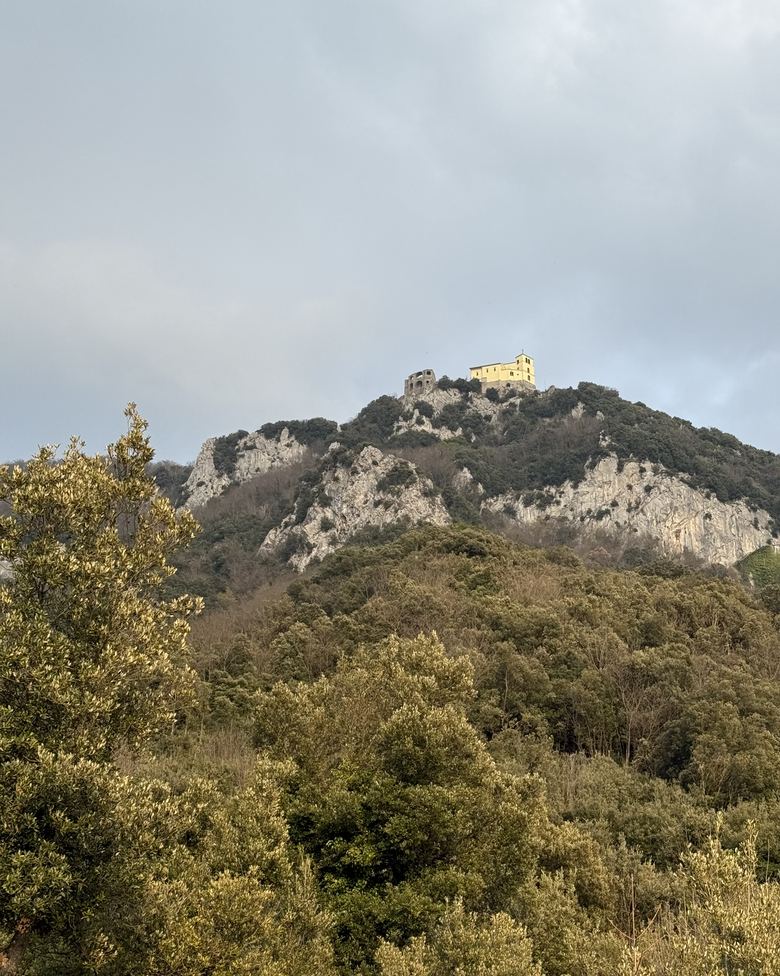 The sanctuary of the Avvocata on top of Monte Avvocata, above the Gulf of Salerno