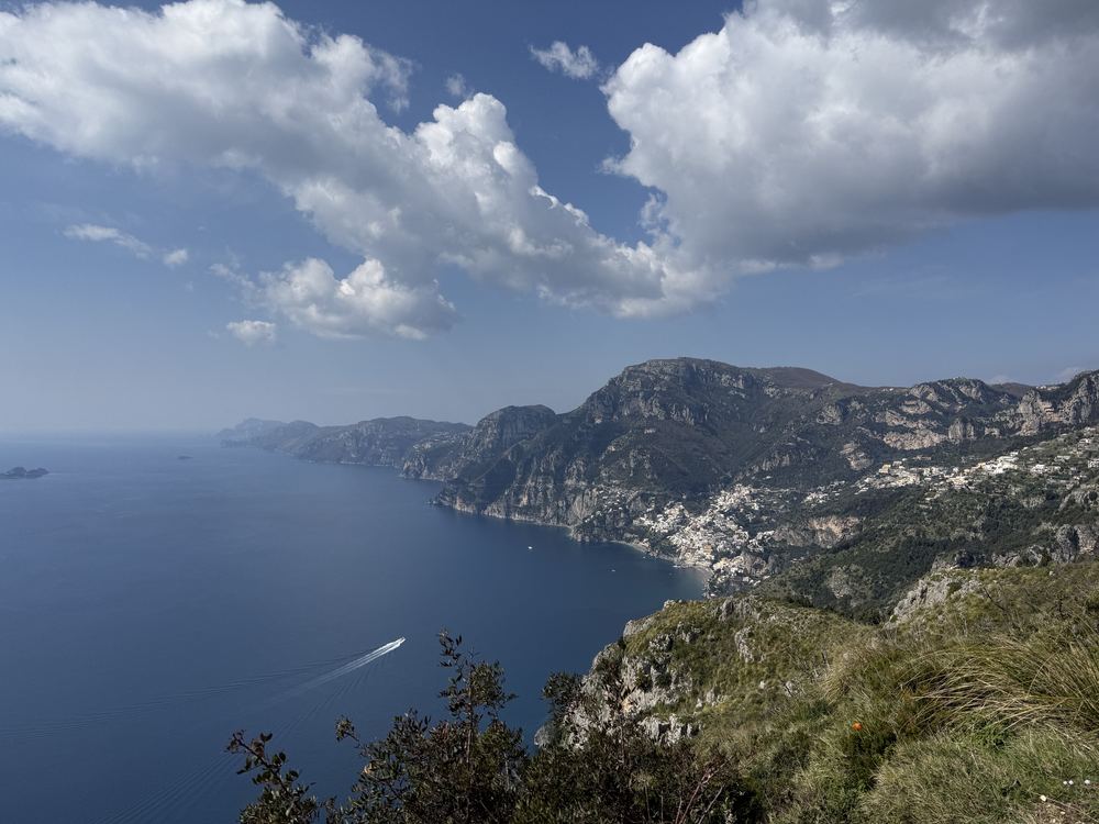 The coastal view towards Positano from the Path of the Gods